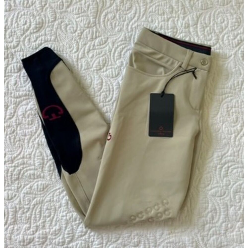 Cavalleria Toscana New Grip System Breeches IT 40 Beige Tan Knee Grip NWT